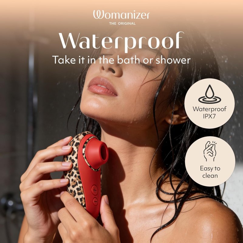 WOMANIZER LIBERTY 2 CLITORAL STIMULATOR - AIR PULSE CLIT SUCKER, LEOPARD PRINT DESIGN