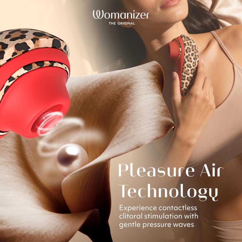 WOMANIZER LIBERTY 2 CLITORAL STIMULATOR - AIR PULSE CLIT SUCKER, LEOPARD PRINT DESIGN