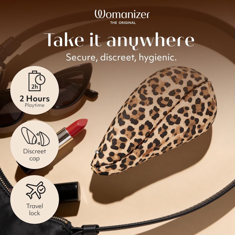 WOMANIZER LIBERTY 2 CLITORAL STIMULATOR - AIR PULSE CLIT SUCKER, LEOPARD PRINT DESIGN