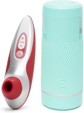 WOMANIZER POW MINT MALE MASTURBATOR WOMANIZER PRO40 RED CLITORAL SUCKER BUNDLE