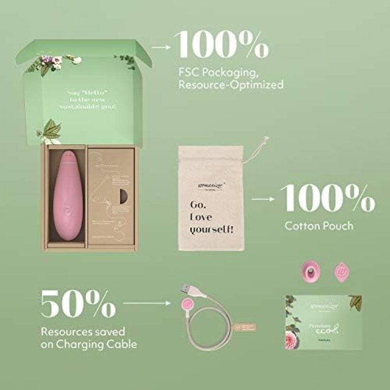 WOMANIZER BORDEAUX DUO RABBIT VIBRATOR AND PREMIUM ECO-FRIENDLY CLITORAL SUCKER BUNDLE