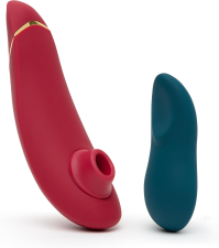 WOMANIZER PREMIUM 2 RED CLITORAL SUCKER WE-VIBE TOUCH X GREEN MINI VIBRATOR BUNDLE