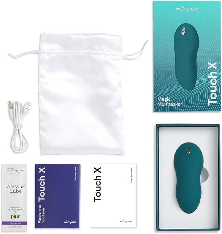 WOMANIZER PREMIUM 2 RED CLITORAL SUCKER WE-VIBE TOUCH X GREEN MINI VIBRATOR BUNDLE
