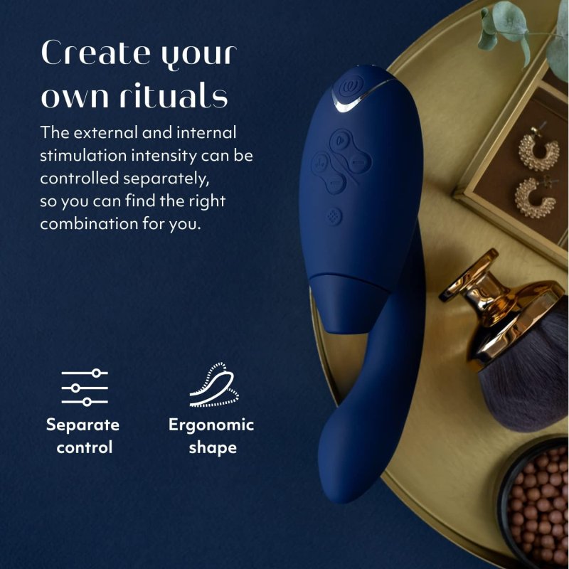 WOMANIZER DUO 2 BLUE RABBIT VIBRATOR ROMP PLEASURE KIT PREMIUM COUPLES SEX TOY BUNDLE