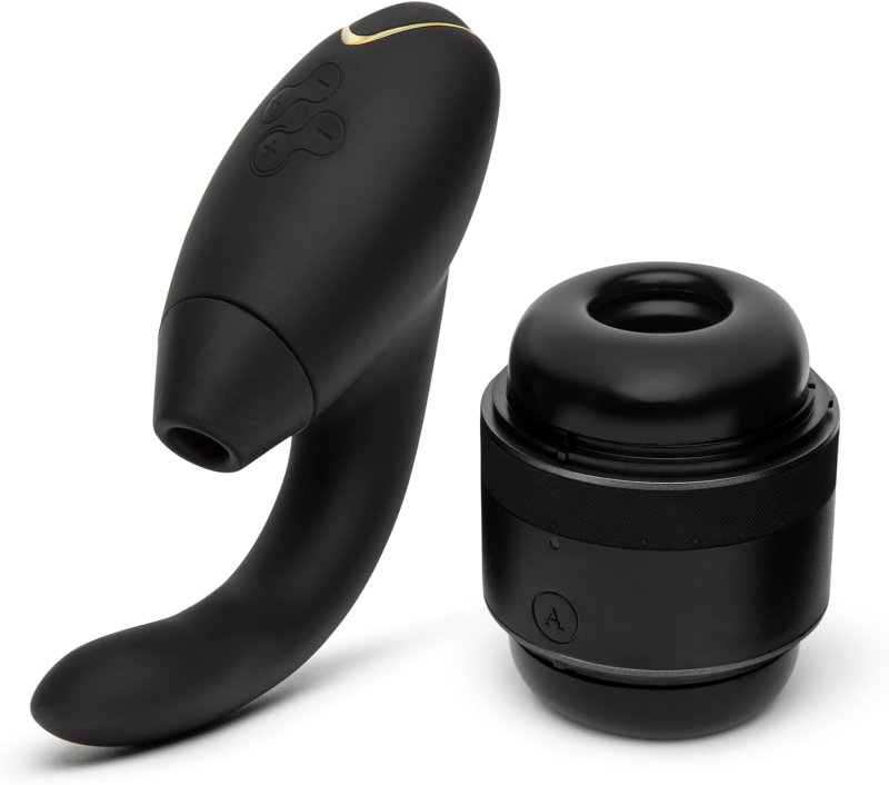 WOMANIZER INSIDEOUT CLIT SUCKER, G SPOT DILDO ARCWAVE VOY STROKER PLEASURE BUNDLE