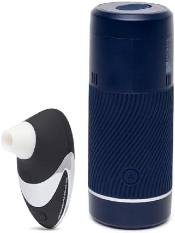 WOMANIZER W500 CLITORAL SUCTION VIBRATOR BLACK CHROME ARCWAVE POW BLUE MALE MASTURBATOR BUNDLE