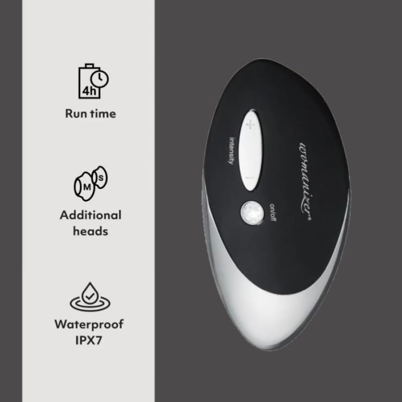 WOMANIZER W500 CLITORAL SUCTION VIBRATOR BLACK CHROME ARCWAVE POW BLUE MALE MASTURBATOR BUNDLE