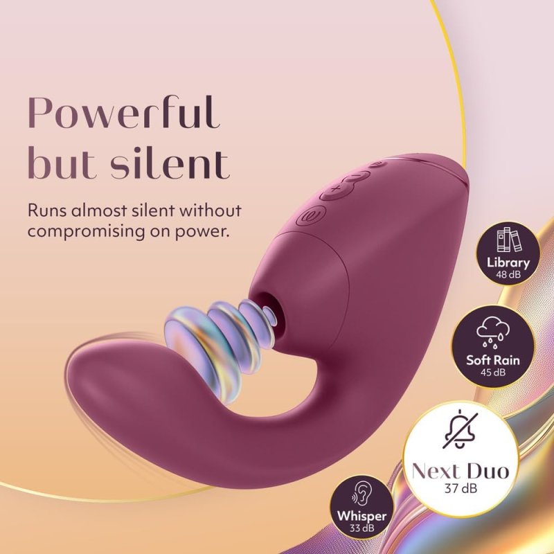 WOMANIZER NEXT DUO PINK RABBIT VIBRATOR FOR WOMEN G-SPOT CLITORAL STIMULATOR