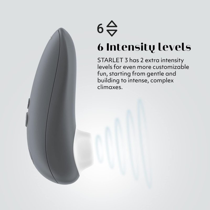 WOMANIZER STARLET 3 MINI CLIT VIBRATOR WITH 6 INTENSITY LEVELS GRAY PERSONAL MASSAGER