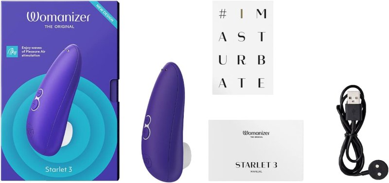 WOMANIZER STARLET 3 MINI CLIT VIBRATOR WITH 6 INTENSITY LEVELS PERSONAL MASSAGER INDIGO
