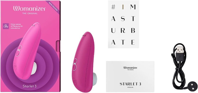 WOMANIZER STARLET 3 MINI CLIT VIBRATOR WITH 6 INTENSITIES PINK PERSONAL MASSAGER TOY
