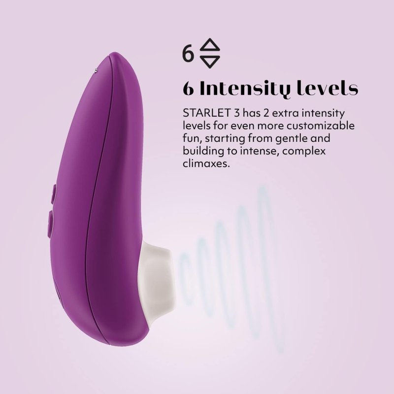 WOMANIZER STARLET 3 CLITORIS VIBRATOR MINI CLIT STIMULATOR WITH 6 INTENSITY LEVELS, VIOLET