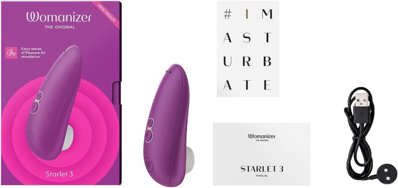 WOMANIZER STARLET 3 CLITORIS VIBRATOR MINI CLIT STIMULATOR WITH 6 INTENSITY LEVELS, VIOLET