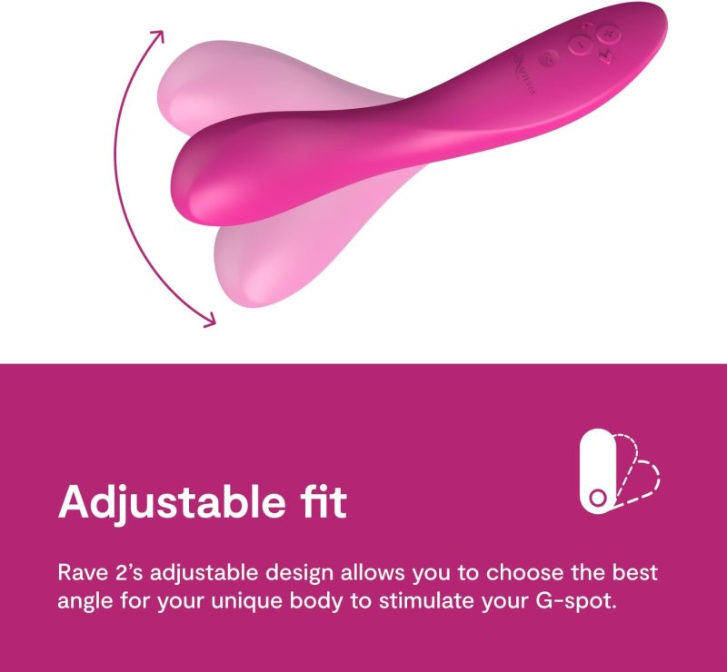 WE-VIBE RAVE 2 PINK G-SPOT VIBRATOR APP CONTROLLED G-SPOT STIMULATOR FOR WOMEN