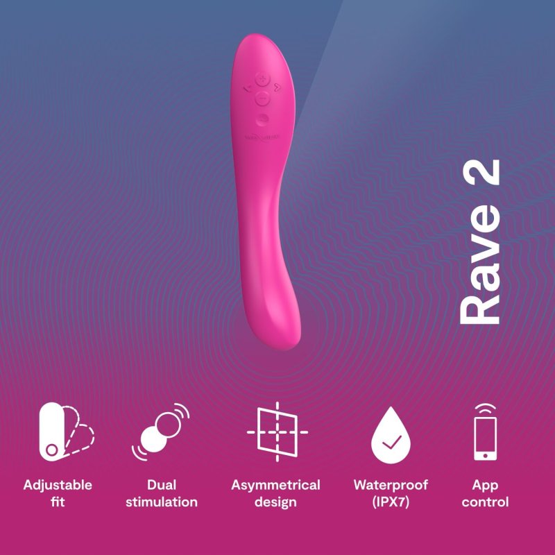 WE-VIBE RAVE 2 PINK G-SPOT VIBRATOR APP CONTROLLED G-SPOT STIMULATOR FOR WOMEN