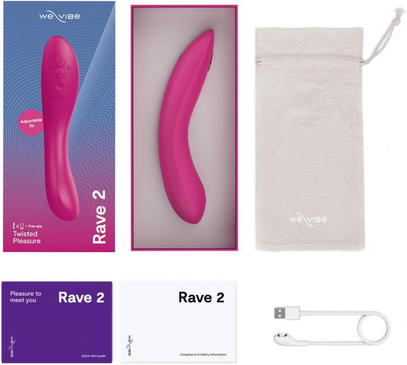 WE-VIBE RAVE 2 PINK G-SPOT VIBRATOR APP CONTROLLED G-SPOT STIMULATOR FOR WOMEN
