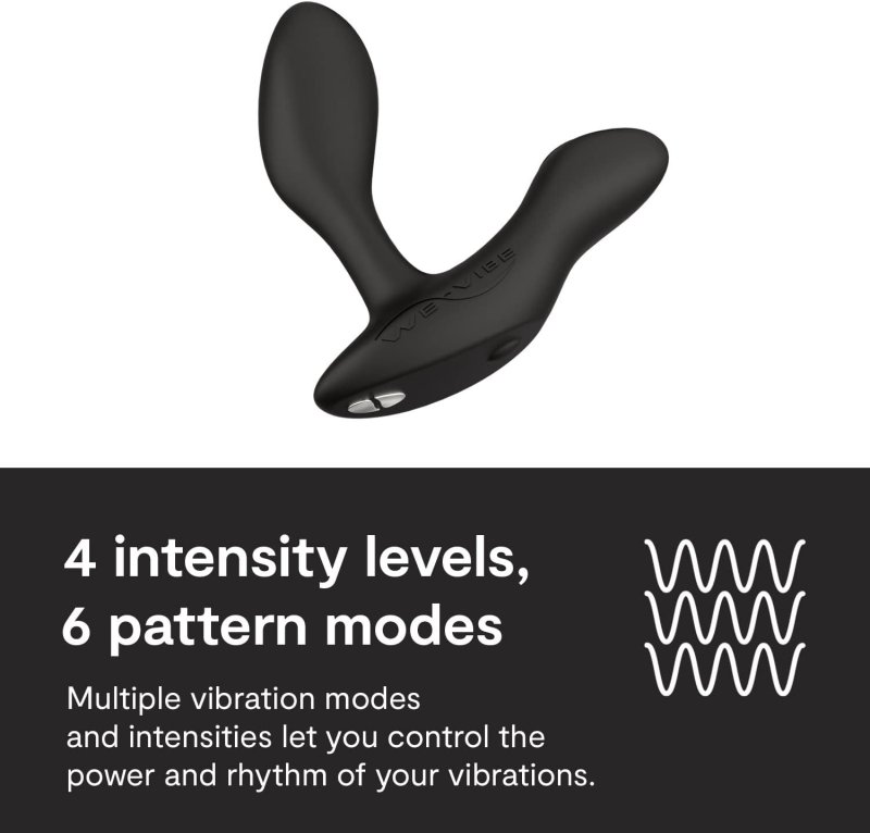 WE-VIBE VECTOR BLACK VIBRATING BUTT PLUG - ADULT ANAL VIBRATOR SEX TOY