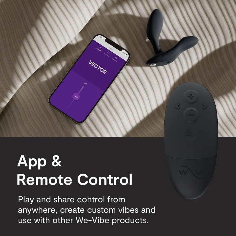 WE-VIBE VECTOR BLACK VIBRATING BUTT PLUG - ADULT ANAL VIBRATOR SEX TOY