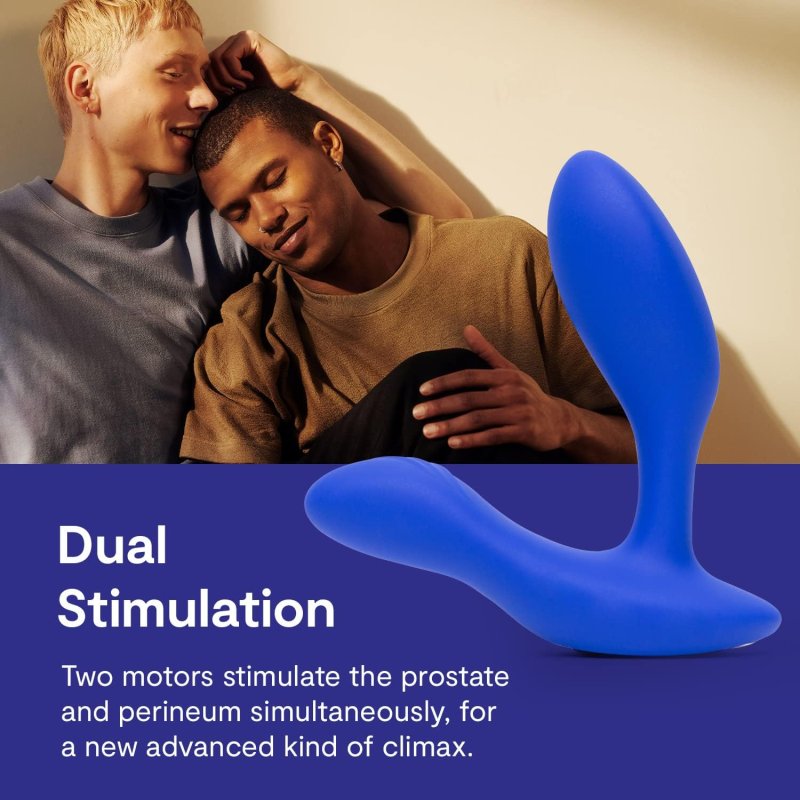WE-VIBE VECTOR SILICONE PROSTATE MASSAGER BUTT PLUG WITH APP REMOTE CONTROL, 10 MODES, BLUE