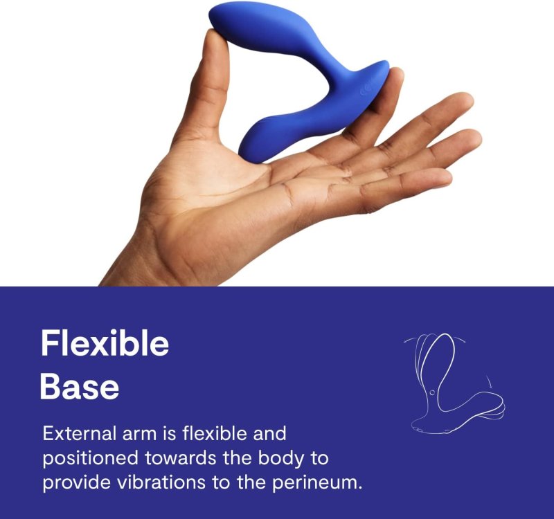 WE-VIBE VECTOR SILICONE PROSTATE MASSAGER BUTT PLUG WITH APP REMOTE CONTROL, 10 MODES, BLUE