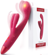 SVAKOM HEATED FINGER RABBIT VIBRATOR WITH 3 POWERFUL MOTORS PREMIUM DILDO SEX TOY