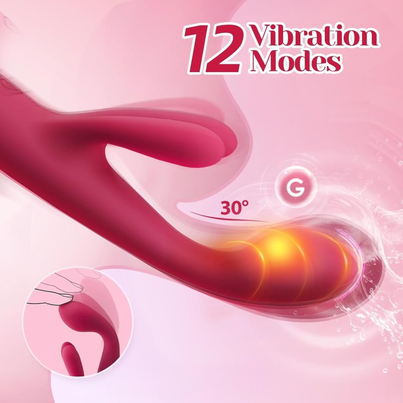 SVAKOM HEATED FINGER RABBIT VIBRATOR WITH 3 POWERFUL MOTORS PREMIUM DILDO SEX TOY