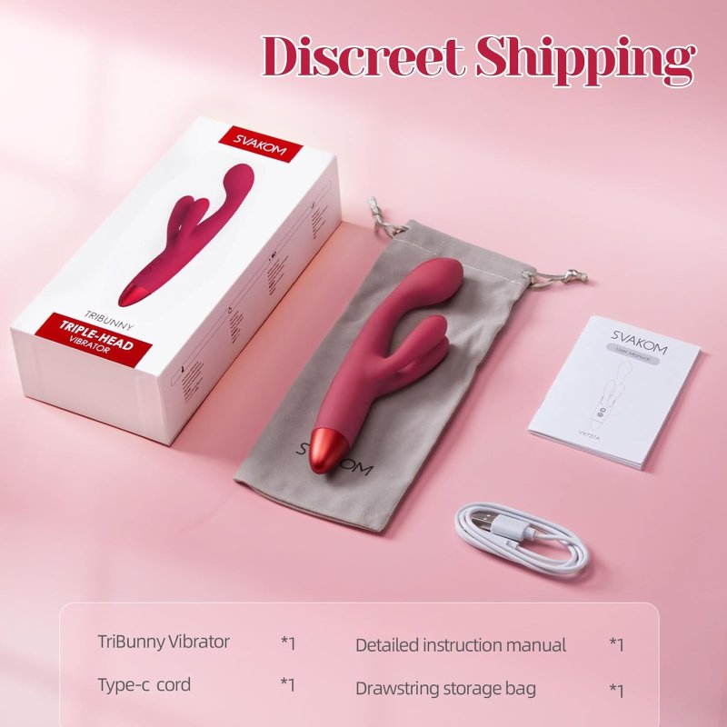 SVAKOM HEATED FINGER RABBIT VIBRATOR WITH 3 POWERFUL MOTORS PREMIUM DILDO SEX TOY