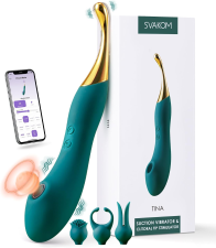 SVAKOM TINA CLITORAL SUCKING VIBRATOR WITH APP REMOTE CONTROL SQUIRTING DILDO SEX TOY