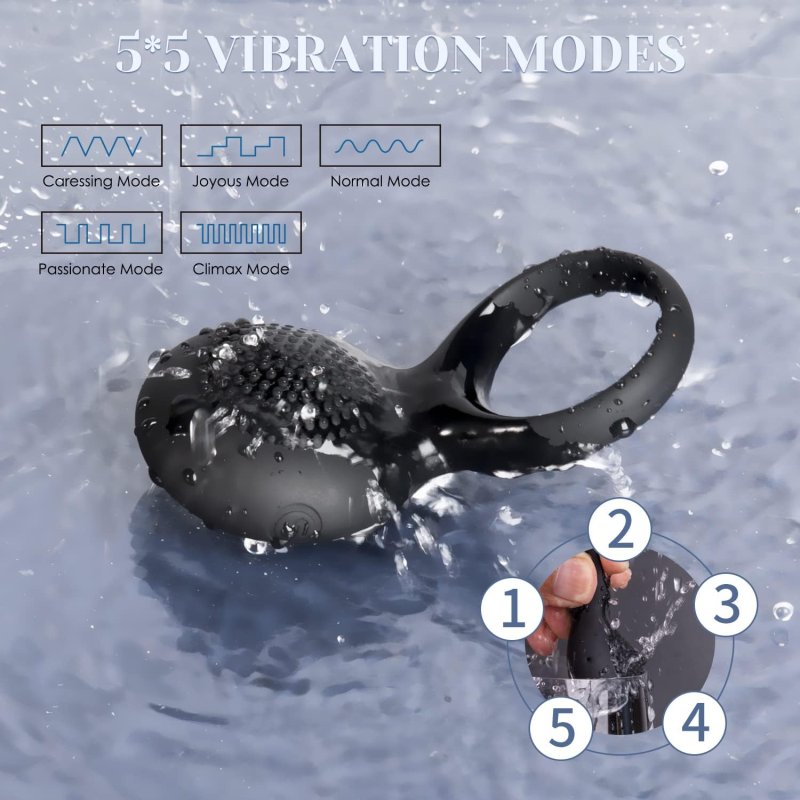SVAKOM BLACK VIBRATING PENIS RING FOR MEN - ERECTION ENHANCER COUPLES CLIT VIBRATOR TOY