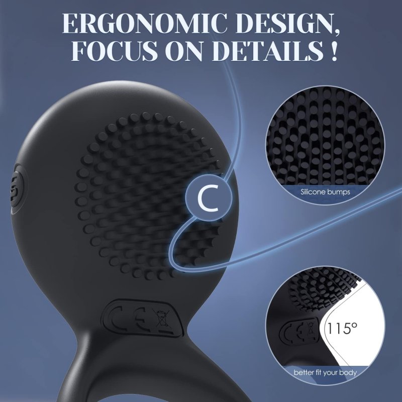 SVAKOM BLACK VIBRATING PENIS RING FOR MEN - ERECTION ENHANCER COUPLES CLIT VIBRATOR TOY