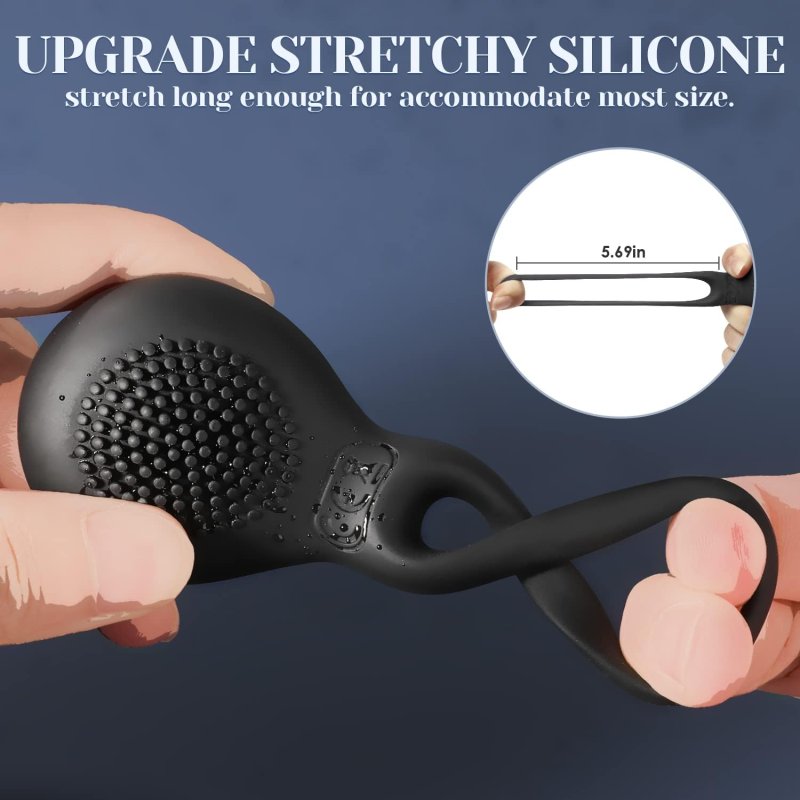 SVAKOM BLACK VIBRATING PENIS RING FOR MEN - ERECTION ENHANCER COUPLES CLIT VIBRATOR TOY