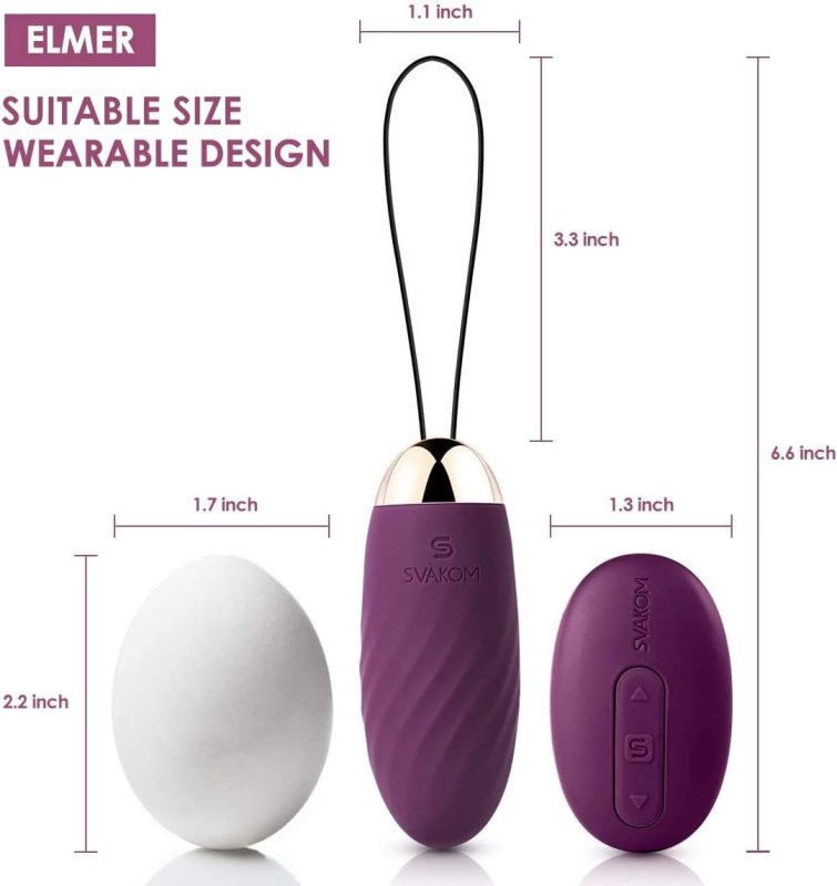 SVAKOM ELMER WIRELESS BULLET VIBRATOR WITH REMOTE POWERFUL VIBRATING EGG SEX TOY