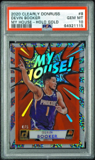 DONRUSS DEVIN BOOKER MY HOUSE! HOLO GOLD 4/5 PSA 10 POP 2 SUNS SSP 2020 CLEARLY
