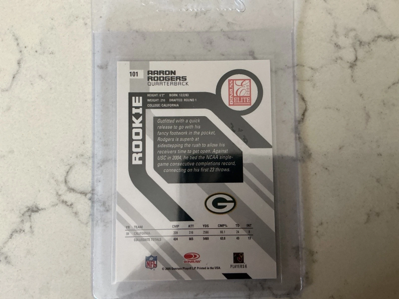 DONRUSS ELITE - ROOKIE AARON RODGERS #101 /499 (RC) 2005