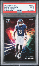 DONRUSS NIGHT MOVES LAMAR JACKSON #NMLJ PSA 9 2022 PANINI