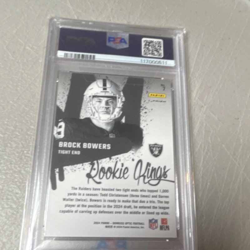 DONRUSS OPTIC BROCK BOWERS ROOKIE KINGS #7 RAIDERS PSA 10 2024 PANINI