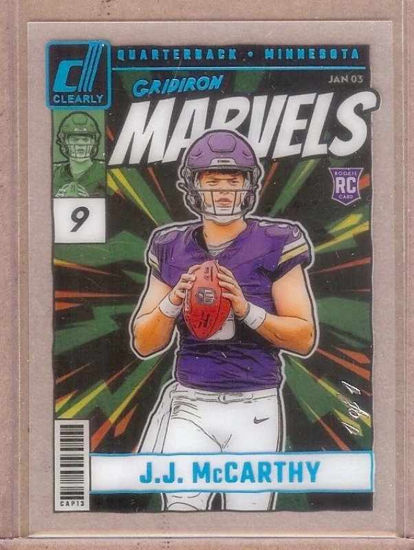 DONRUSS GRIDIRON MARVELS PLATINUM #10 J.J. MCCARTHY RC 1/1
