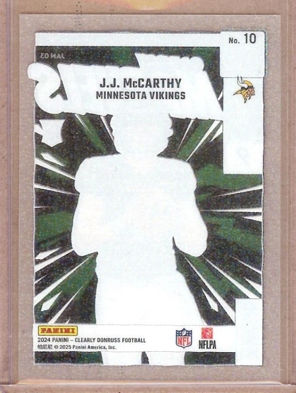 DONRUSS GRIDIRON MARVELS PLATINUM #10 J.J. MCCARTHY RC 1/1
