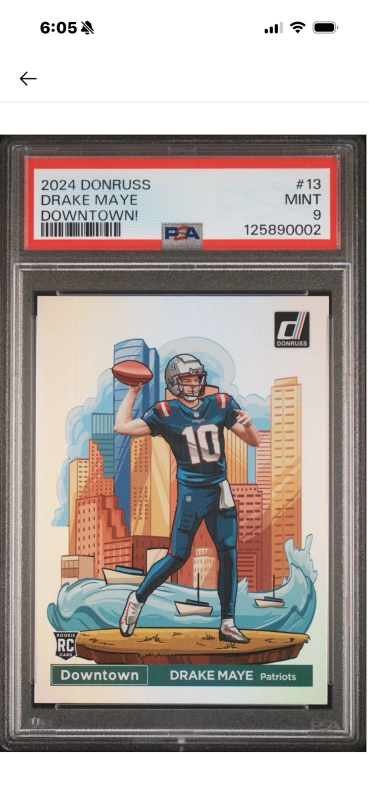 DONRUSS DOWNTOWN! DRAKE MAYE #13 PATRIOTS NFL RC INSERT PANINI 2024