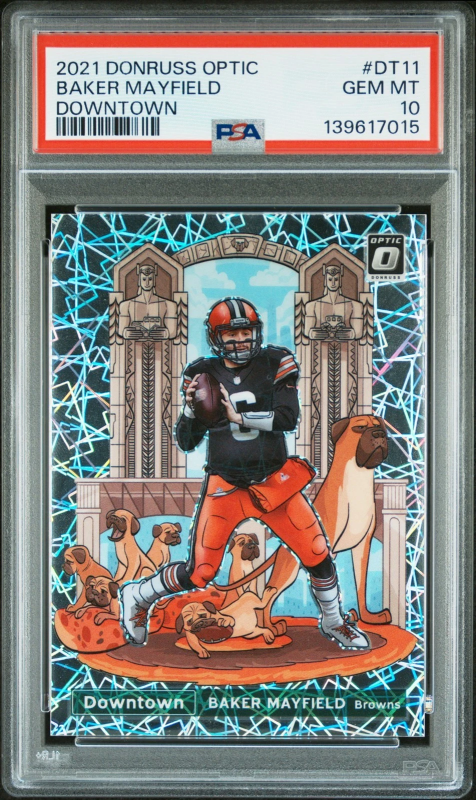 DONRUSS OPTIC DOWNTOWN PSA 10 BAKER MAYFIELD #DT11 2021 PANINI