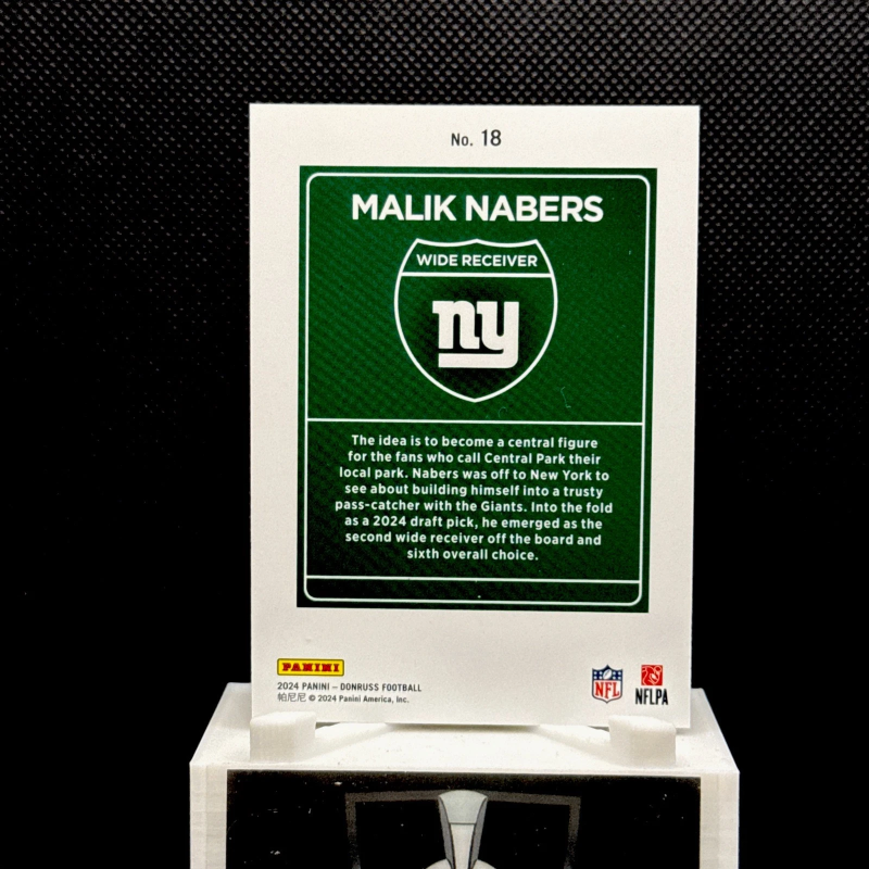 DONRUSS - DOWNTOWN! MALIK NABERS #18 (RC) NY GIANTS PLEASE READ!2024 PANINI