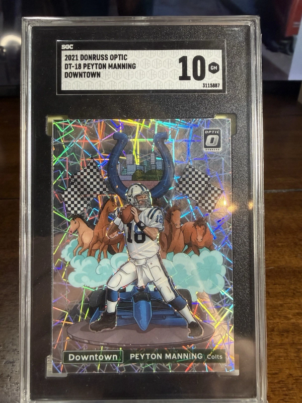 DONRUSS OPTIC PEYTON MANNING COLTS DOWNTOWN #DT-18 SGC 10 PANINI 2021