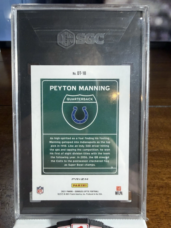 DONRUSS OPTIC PEYTON MANNING COLTS DOWNTOWN #DT-18 SGC 10 PANINI 2021