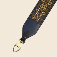 JOSEPH DUCLOS JOSEPH DUCLOS DIDEROT PASSEMENTERIE STRAP IN OCCITAN HéRITAGE LEATHER  PALLADIUM PLATED BRASS