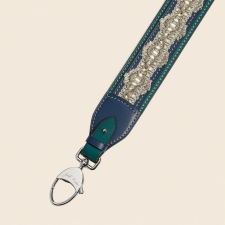 JOSEPH DUCLOS JOSEPH DUCLOS TANIT BA PASSEMENTERIE STRAP IN NéNUPHAR HéRITAGE LEATHER COPIES PALLADIUM PLATED BRASS NéNUPHAR & OCCITAN, GOLD PLATED BRASS