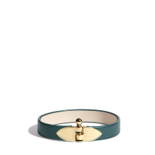 JOSEPH DUCLOS DIANE FLèCHE BRACELET IN NéNUPHAR HéRITAGE LEATHER GOLD-PLATED BRASS  NéNUPHAR