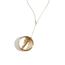 JOSEPH DUCLOS DIANE FLèCHE PENDANT NECKLACE IN GOLD PLATED BRASS