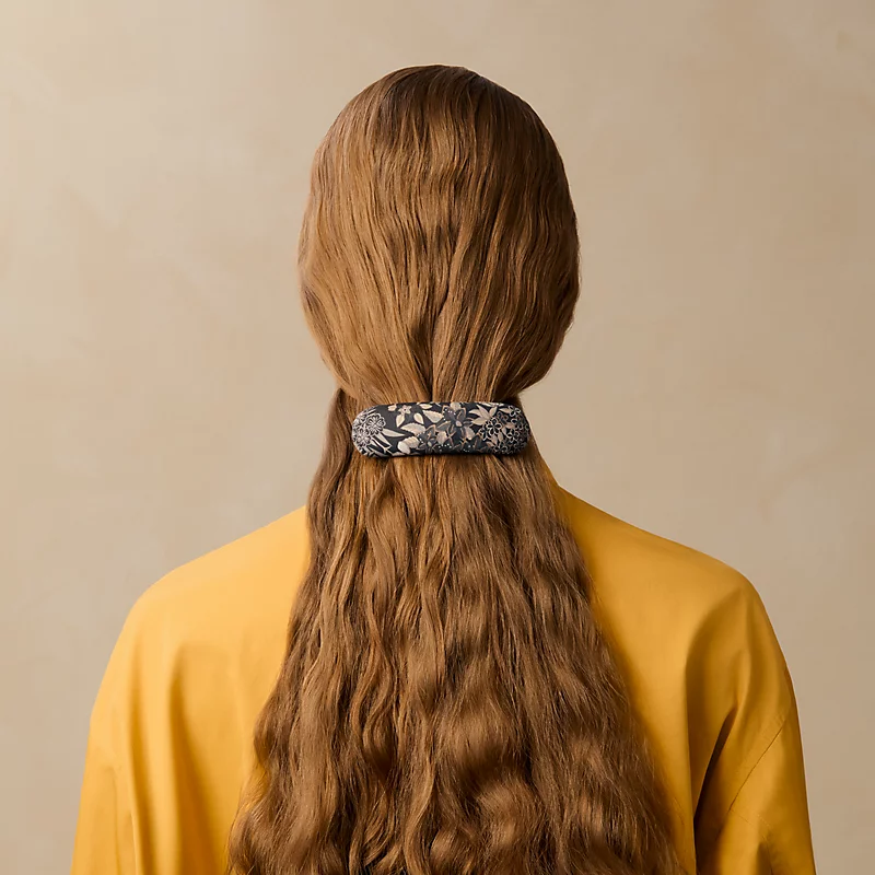 HERMES KAIA BLOOM HAIR CLIP NOIR