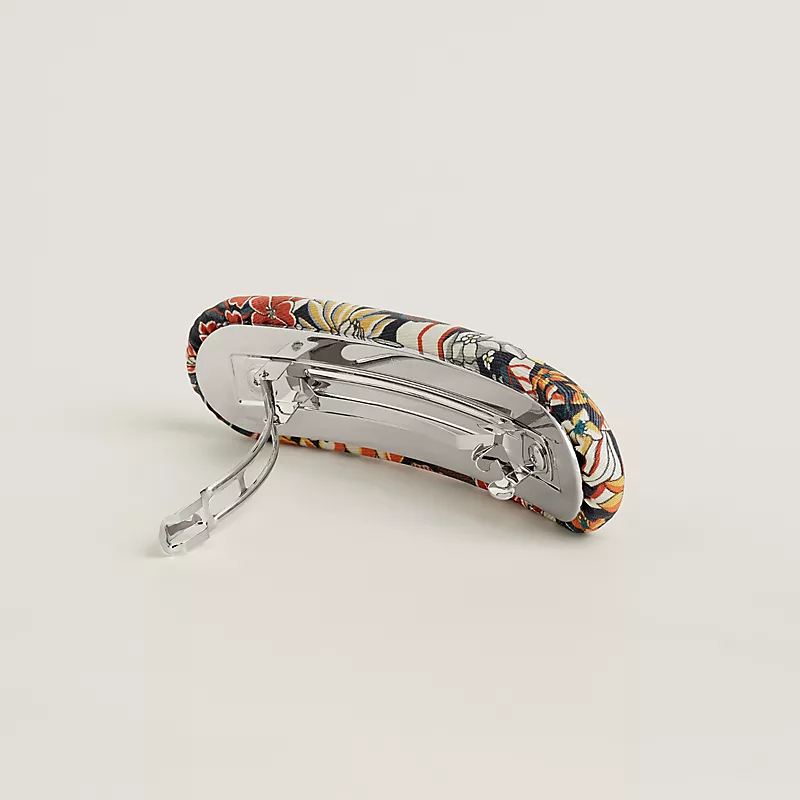 HERMES  KAIA BLOOM HAIR CLIP NAVY