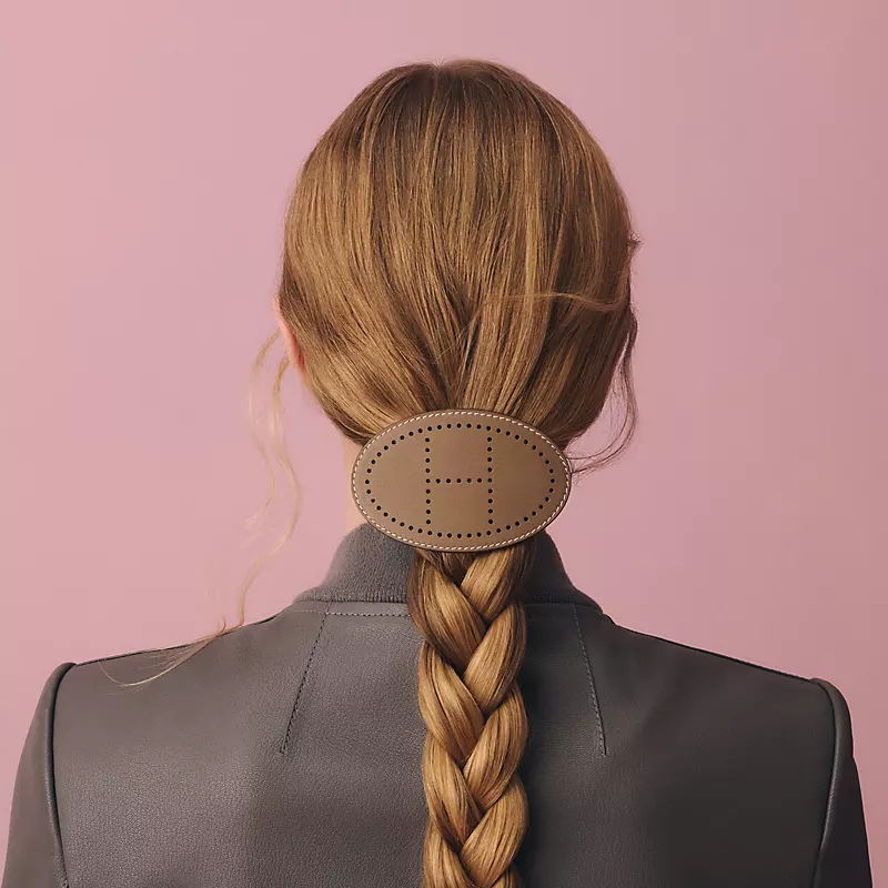 HERMES EVELYNE GM HAIR CLIP ÉTOUPE